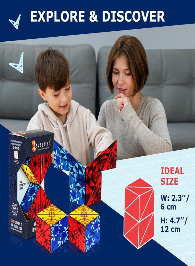 شاشيبو صندوق شاشيبو المربع المتغير الشكل - لعبة ألغاز STEM من الجيل التالي بحجم XL مع مغناطيسات فائقة القوة، هدية حسية مثالية - يتوافق مع جميع مكعبات شاشيبو (الأساسية) - Image 4